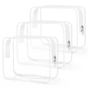 Clear Toiletry Bag, Cosmetic Bags 3 Pack With Zipper Carry On Airline Airport🐺